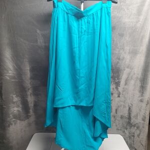 Miss Tina Blue Asymmetrical Maxi Skirt Resort Wear